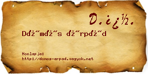 Dömös Árpád névjegykártya