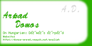 arpad domos business card